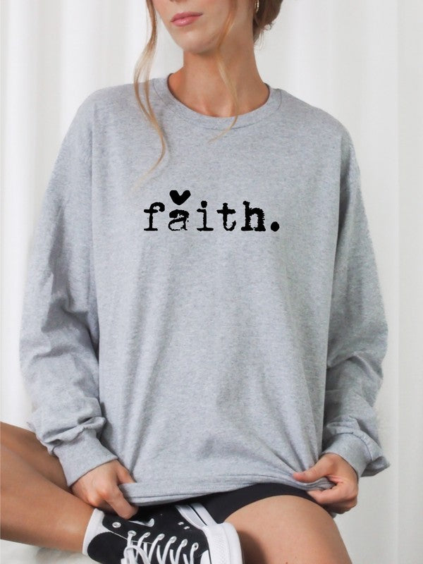 Faith Heart Cozy Crewneck Sweatshirt