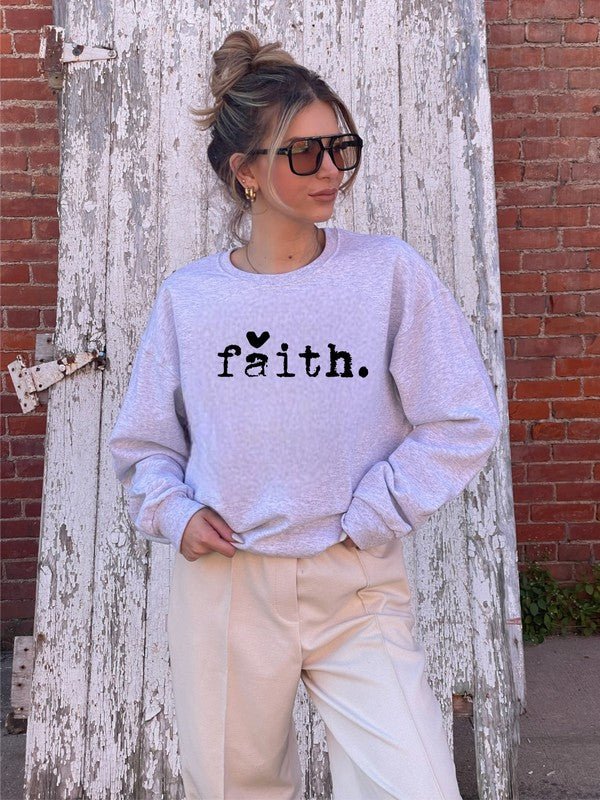 Faith Heart Cozy Crewneck Sweatshirt